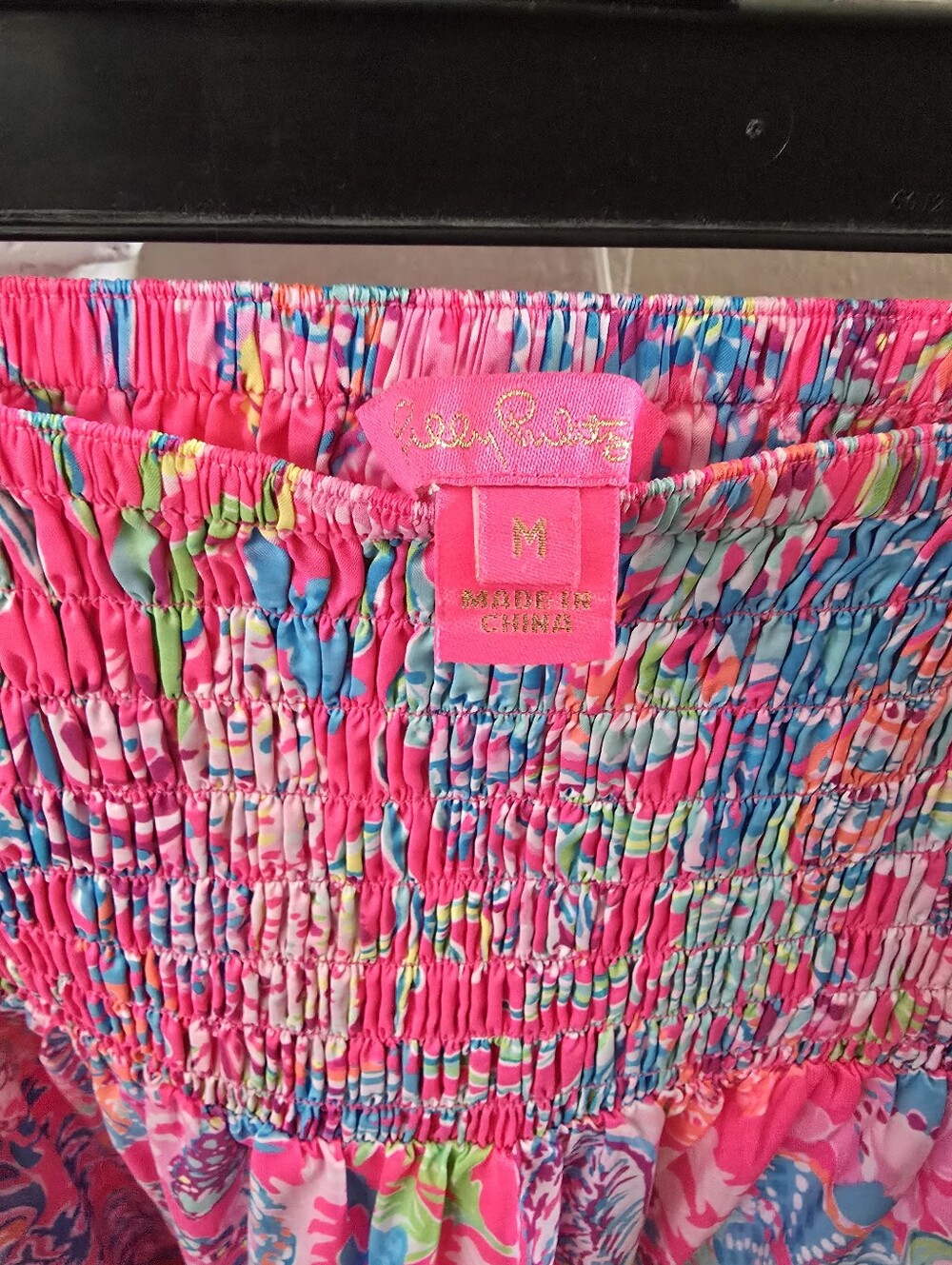 Lilly Pulitzer Hot Pink Multi-Color Floral Tiered Smocked Skirt - Picture 8 of 10